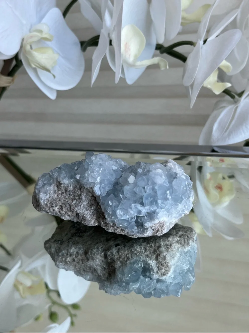 Raw Madagascar Blue Celestite Cluster - Picture 4 of 9